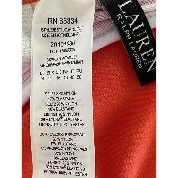 Lauren Ralph Lauren Beach Club Solid Ruffle Underwire Bikini Top Size 14 $90 - Picture 5 of 6